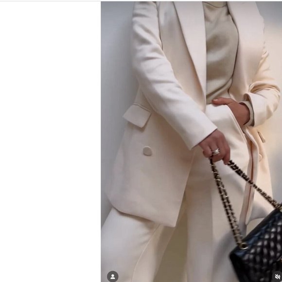 ZARA DOUBLE BREASTED LONG BLAZER COAT JACKET & TROUSERS - Picture 11 of 14